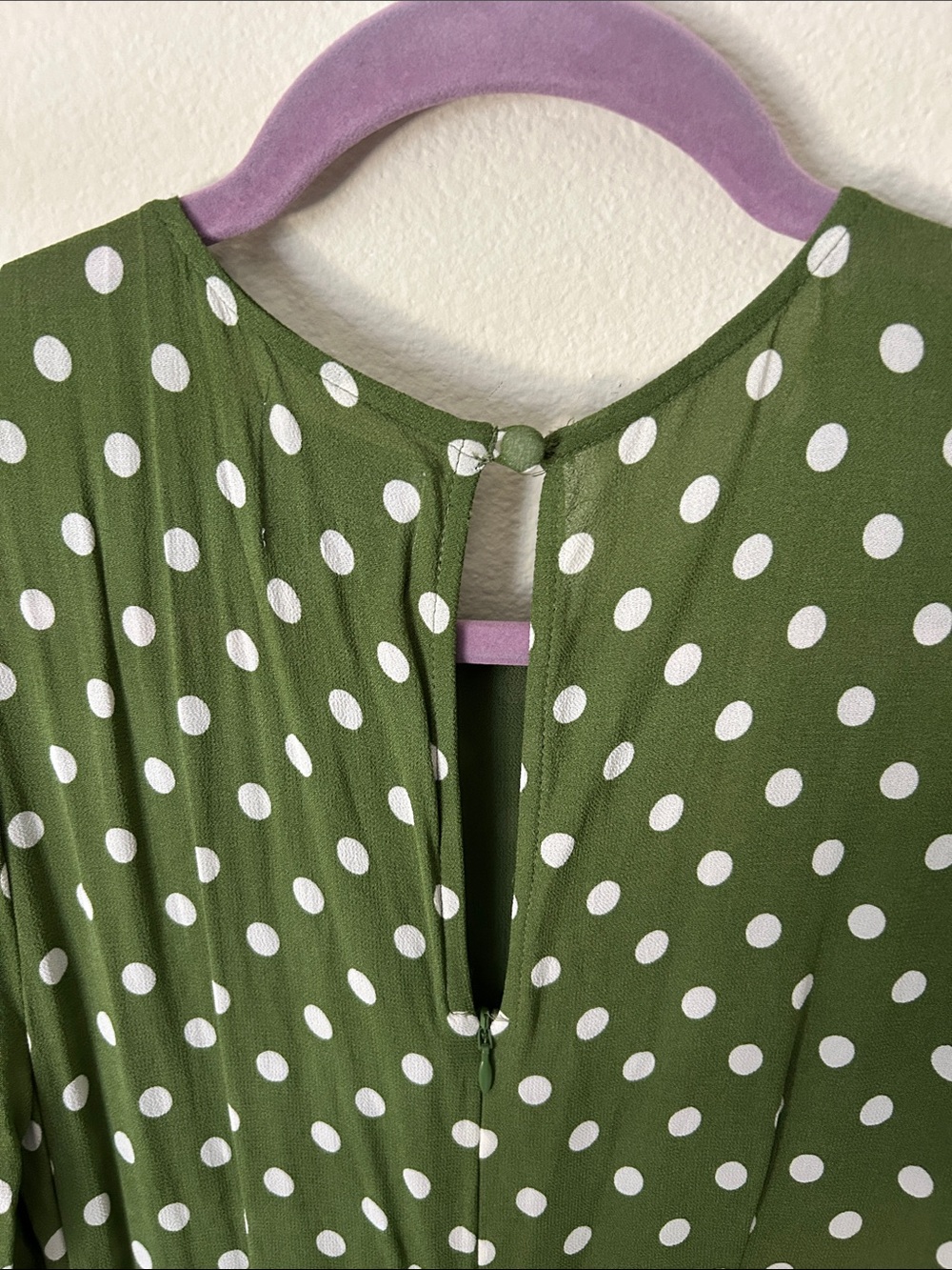 Reformation Carolena midi polka dots Dress in Edamame green - Picture 9 of 12